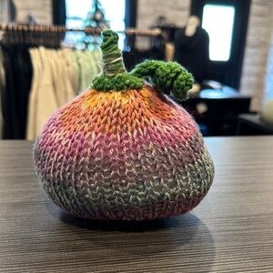 Colorful Knit Pumpkin Home Decor